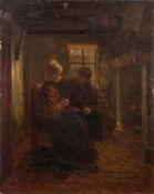 Walter Firle [1859-1929]- Couple in a cottage interior,:- signed bottom left oil on canvas,