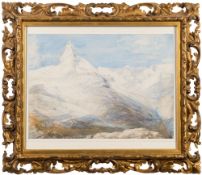 James Poole [1804-1886]- The Matterhorn,:- signed J J Poole bottom right watercolour 38 x 52cm.
