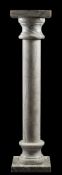 A white variegated marble pedestal: with square capital, raised on a plain column and square base,