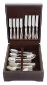An Elizabeth II silver flatware service, maker United Cutlers Ltd, Sheffield, 1994: includes,