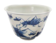 A Chinese porcelain wine cup: of circular mildly flaring form,