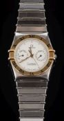 Omega - A gentleman's 'Omega Constellation' bi-colour stainless steel quartz wristwatch: the