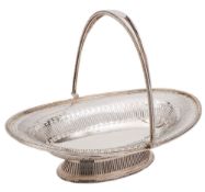 A George V silver swing-handled basket, maker Goldsmiths & Silversmiths Co Ltd, London,