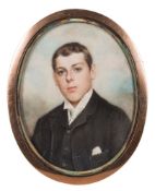 Charles James Turrell [London 1846-1932 New York]- A miniature portrait of Robert Glynn Lewis,