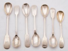 A Victorian provincial silver Fiddle pattern mustard spoon, maker John Stone, Exeter,