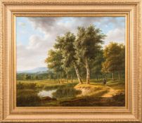 Jean-Baptiste Coene [1805 - 1850]- A Dutch river landscape with fisherman,