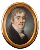 William Dudman [18/19th Century]- A miniature portrait of a young man,