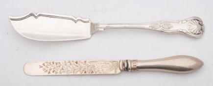 A Victorian provincial silver Kings pattern fish knife, maker Josiah & James Williams, Exeter,