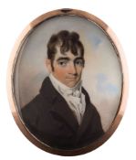 Circle of Thomas Richardson [1771-1837]- A miniature portrait of a young man, bust-length,