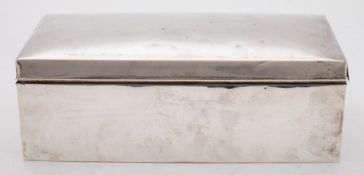 A large George V silver cigar/cigarette box, maker Elkington & Co, Birmingham,