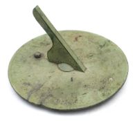 Bate, London, an early 19th century bronze sundial: with Roman numerals to the outer ring,