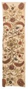 A 19th century embroidered raised work tapestry panel: of rectangular outline with flowerhead and