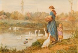 Norman Tayler [1843-1915]- Feeding the Geese,