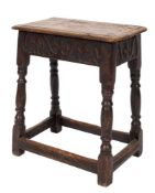 An early 18th Century oak joynt stool:,