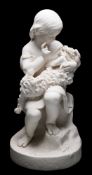 A Copeland Parian figure group 'Go to Bed' made for the Art Union of London: modelled after the