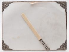 Tiffany & Co, a sterling silver mounted desk blotter:,