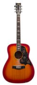 A Yamaha FG-351SB acoustic guitar:, mother of pearl chevron fret markers,