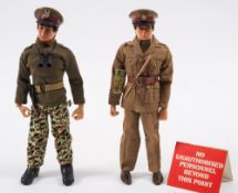 A Palitoy Action Man flock hair SAS Officer and a similar British Army Officer:,