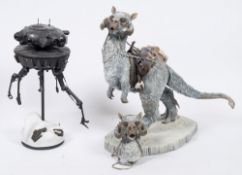 A sideshow 1/6th scale Star Wars 'Tauntaun-Deluxe':, with additional head and horns,