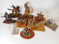 Nine various hand painted white metal and plastic military figures by the Late William Hearne: