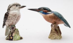 A Beswick model of a Kookaburra:, No 1159 and a model of a Kingfisher No 2371.