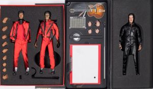 An Enterbay 1/6th scale figure 'Elvis Presley 68' Comeback Special' and a Hot toys Michael Jackson
