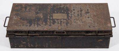 A black lacquer storage tin by Gallt, Gieve & Co, London:,
