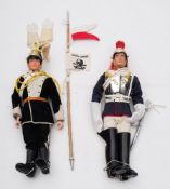 Two Action Man flock hair figures The Blues & Royals and 17th/21st Lancers:,
