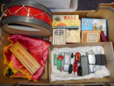 A quantity of assorted diecasts, card games and toys.