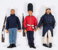 Three Action Man flock hair figures, Explorer, French Foreign Legion and Grenadier Guard: (3).