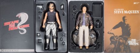 A Sideshow 1/6th Escape from New York figure 'Snake Plisskin' and a 1/6th Steve McQueen figure