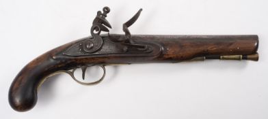 A 19th century flintlock pistol signed E Gill, (Liverpool),
