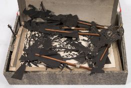 A collection of early 20th century German shadow puppets:, comprising numerous characters,
