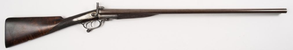 An Adams Patent Small Arms Ltd 12-bore underlever pinfire double barrel shotgun:,