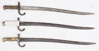 A group of three Chassepot bayonets:(3).
