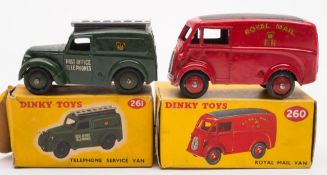 Dinky Royal Mail and Post Office Telephone Vans No 260 & 261:, boxed.