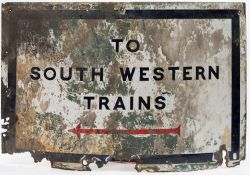A Southern Railways green enamel sign for Rowan Halt:,