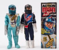 A Palitoy Action Man Space ranger Captain with original box and one other Space Ranger figure:,