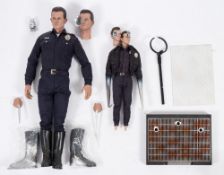 A loose 1/4th scale Terminator figure 'T-1000' together with another 1/6th scale version and a