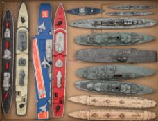 A collection of die cast and later model ships by Dinky and others:, including two RMS Queen Mary's,