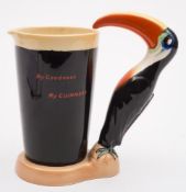 A Carlton Ware Guinness Toucan jug 'My Goodness My Guinness':, on a beige coloured base,