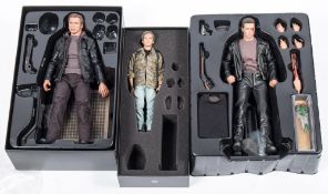 A Sideshow 1/6th scale Terminator figure 'T-800' together with a Hot Toys 'T-800 Guardian' and a Gl