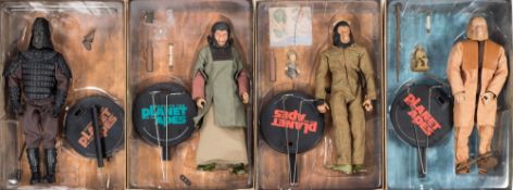 Three Sideshow 12 inch Planet of The Apes figures, 'Dr Zaius', 'Cornelius' and 'Zira':,