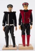 Two large scale figures of 'Captain Scarlet' and 'Captain Black':,