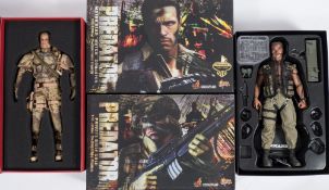 Two Hot Toys 1/6th scale Predator figures 'Private Billy Stone' and 'major Alan Dutch Schaffer:,