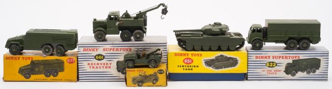 Dinky 661 Recovery Tractor:, 622 10-Ton Army Truck, 651 Centurion Tank,