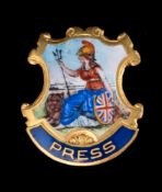 A Football Assocciation 'Stewards' gilt and enamel badge for the 1923 FA Cup Final:,