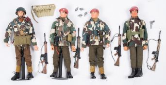 Four Action Man flock hair figures in Parachute Regiment Uniform :(4)