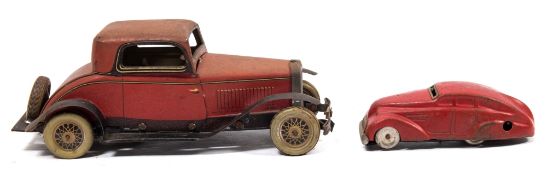 A Chad Valley tinplate clockwork saloon:,