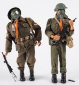 An Action Man painted hair British WWII Infantryman with dog tag and Victoria Cross medal:,